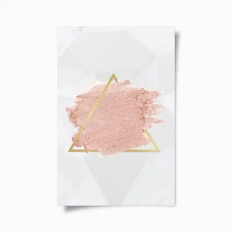 Poster pastellrosa geometrisches dreieck – Wallnifity®