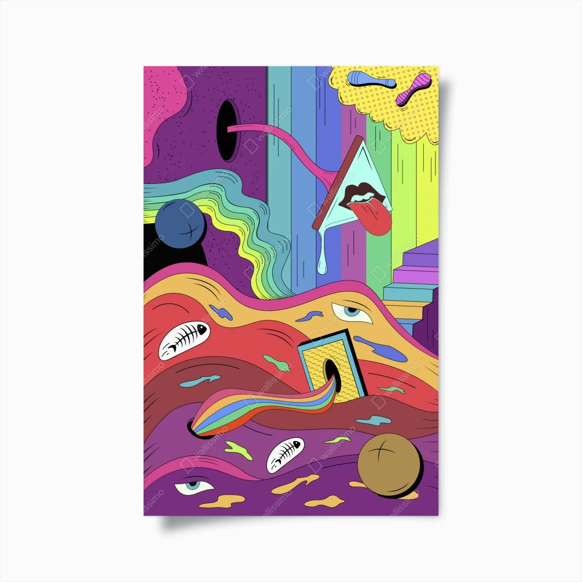 Poster psychedelische pop-art traumlandschaft – Wallnifity® Poster psychedelische pop-art traumlandschaft – Wallnifity®