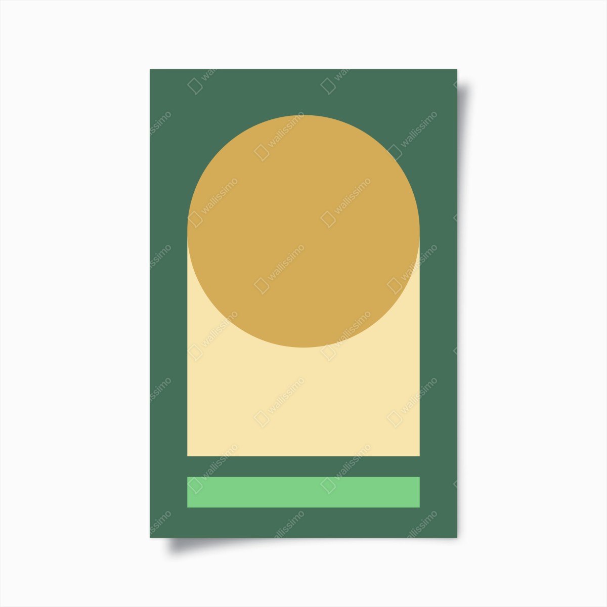 Poster goldene sonne über geometrischem block – Wallnifity®