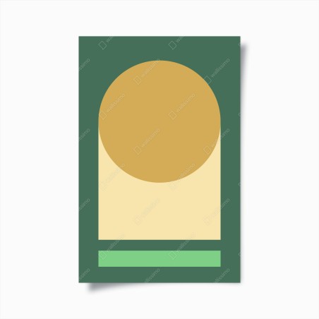 Poster goldene sonne über geometrischem block – Wallnifity®