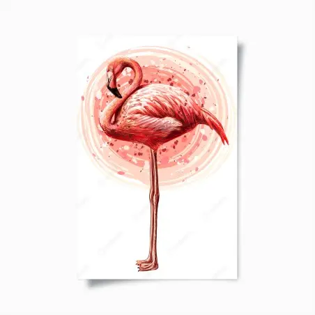 Poster zarte rosa flamingo aquarell-illustration – Wallnifity®