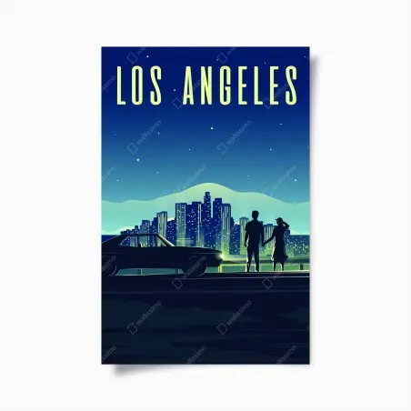 Poster Los Angeles nächtliche skyline – Wallnifity®