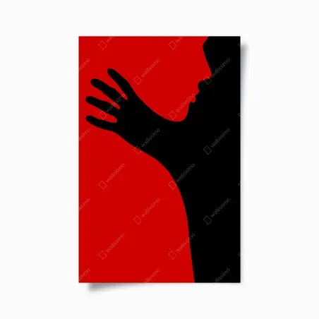 Poster kräftige rot-schwarze silhouette – Wallnifity®