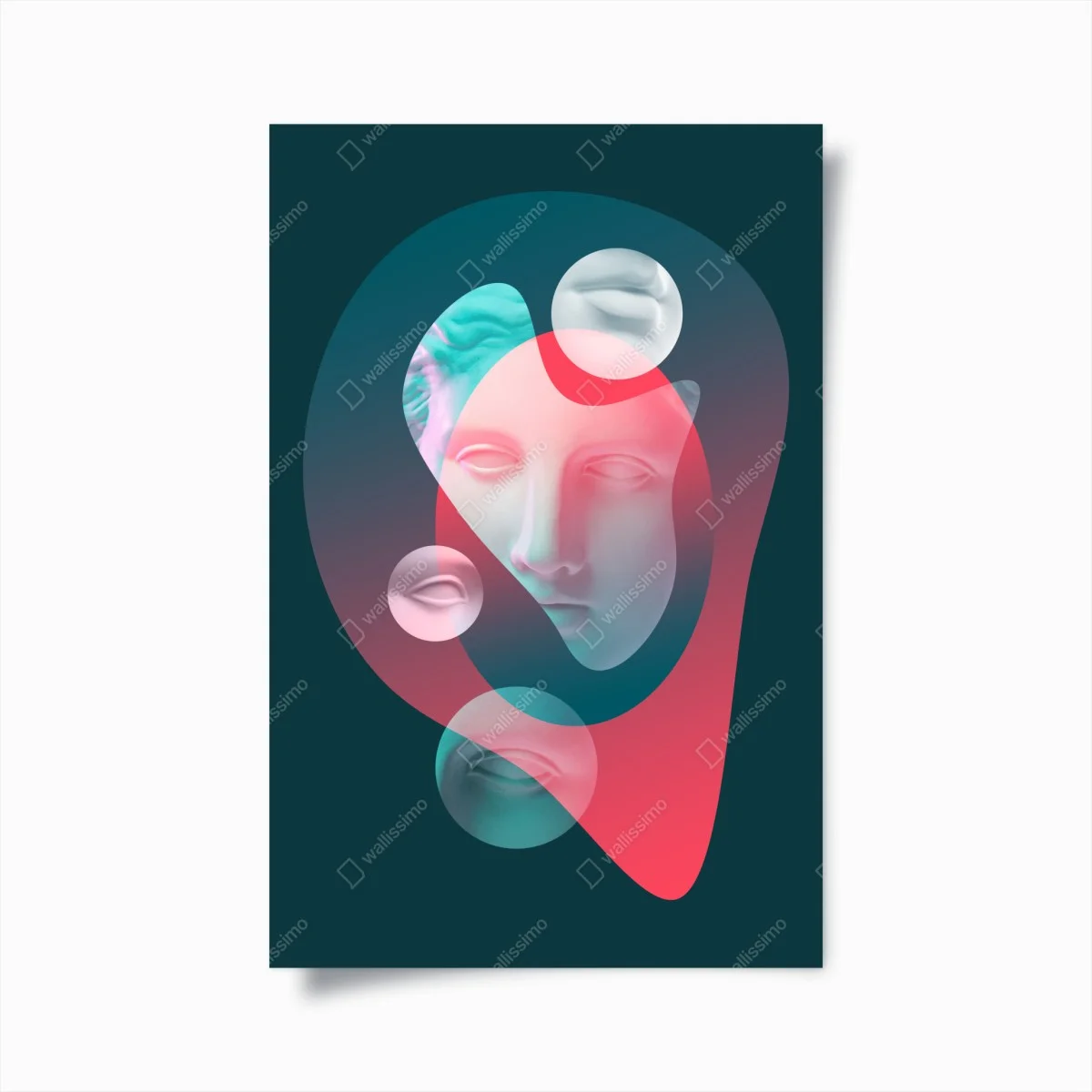 Poster surreales klassisches gesicht im duoton – Wallnifity® Poster surreales klassisches gesicht im duoton – Wallnifity®