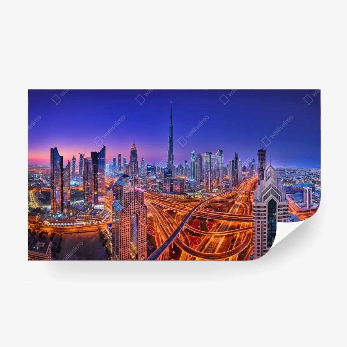 Fototapete Dubai panorama bei dämmerung – Wallnifity®