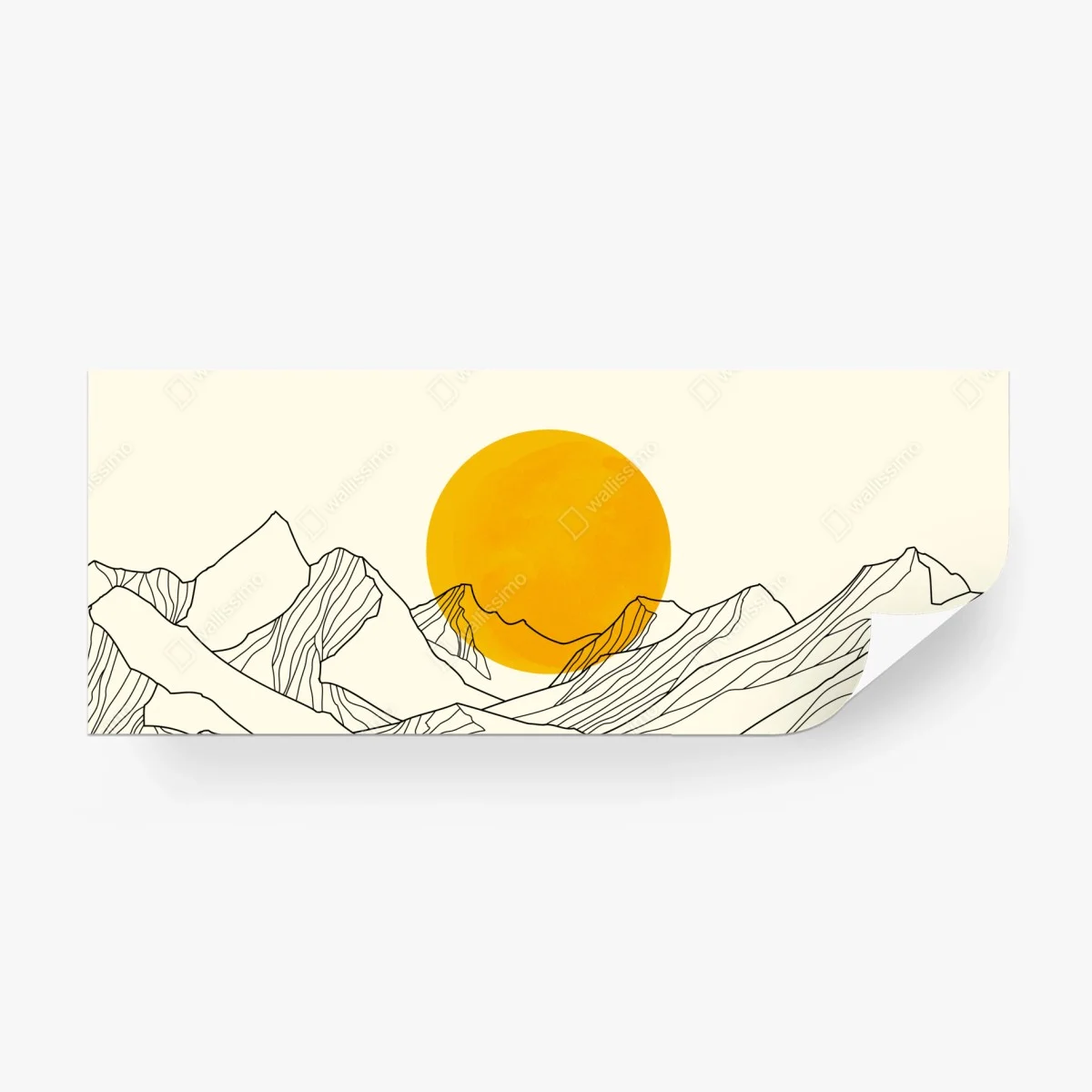 Fototapete goldene sonne über minimalistischen bergen – Wallnifity®