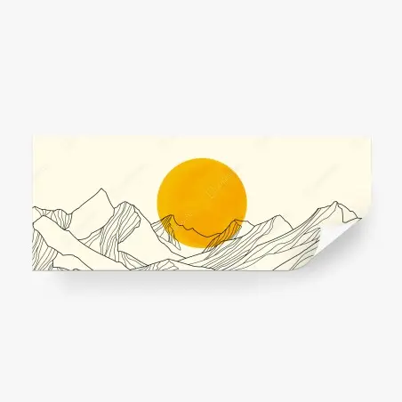 Fototapete goldene sonne über minimalistischen bergen – Wallnifity®