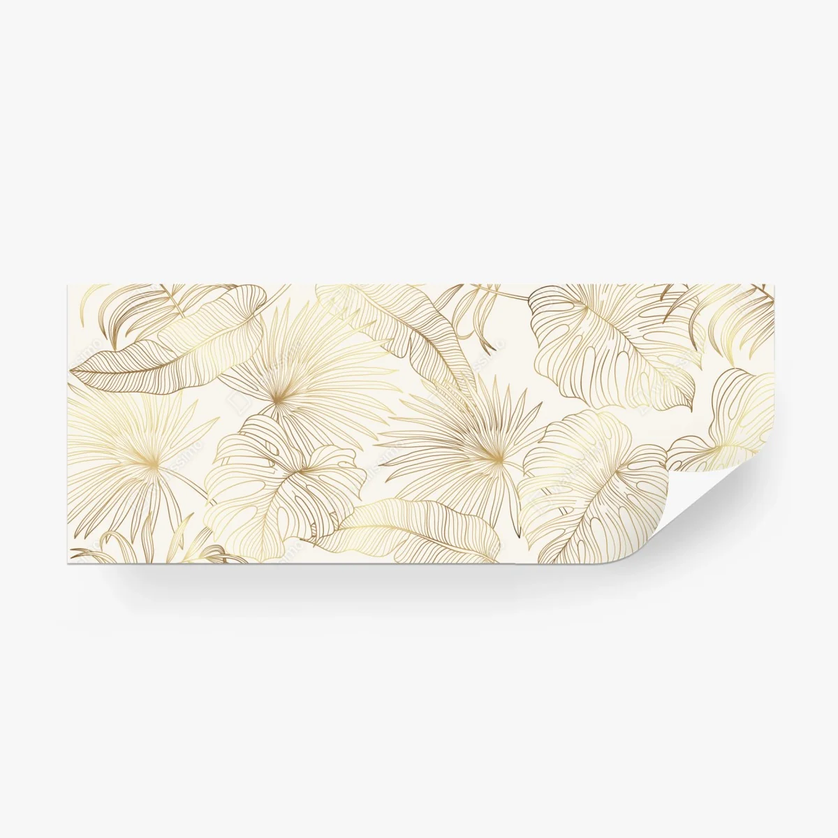 Fototapete goldene tropische blätter auf beigem hintergrund – Wallnifity®