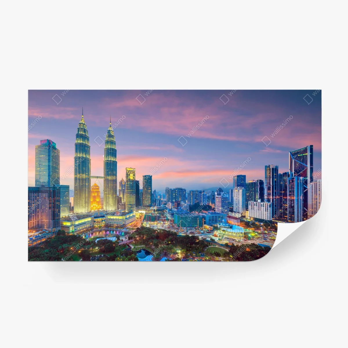 Fototapete Kuala Lumpur skyline bei dämmerung – Wallnifity®