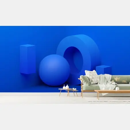Fototapete blaue geometrische 3d-komposition – Wallnifity®