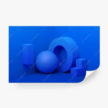Fototapete blaue geometrische 3d-komposition – Wallnifity®