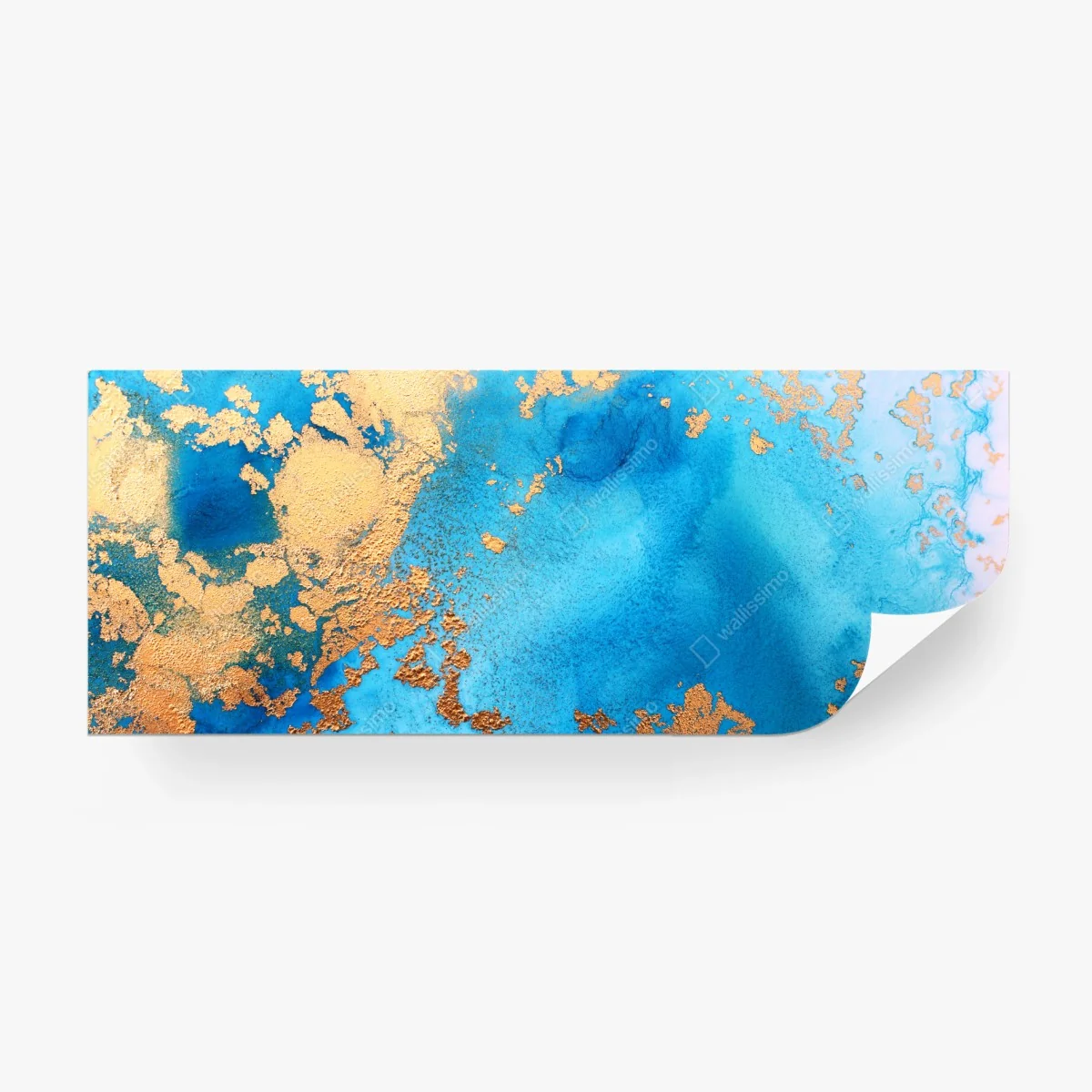 Fototapete blau-gold abstrakte ozeantextur – Wallnifity®