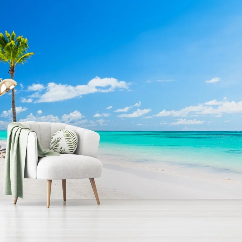 Fototapete tropisches strandpanorama in Punta Cana – Wallnifity®