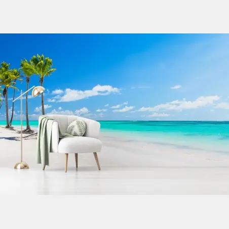 Fototapete tropisches strandpanorama in Punta Cana – Wallnifity®