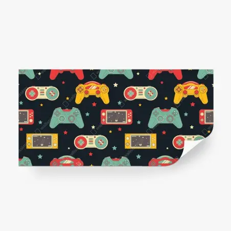 Fototapete retro gamecontroller muster – Wallnifity®