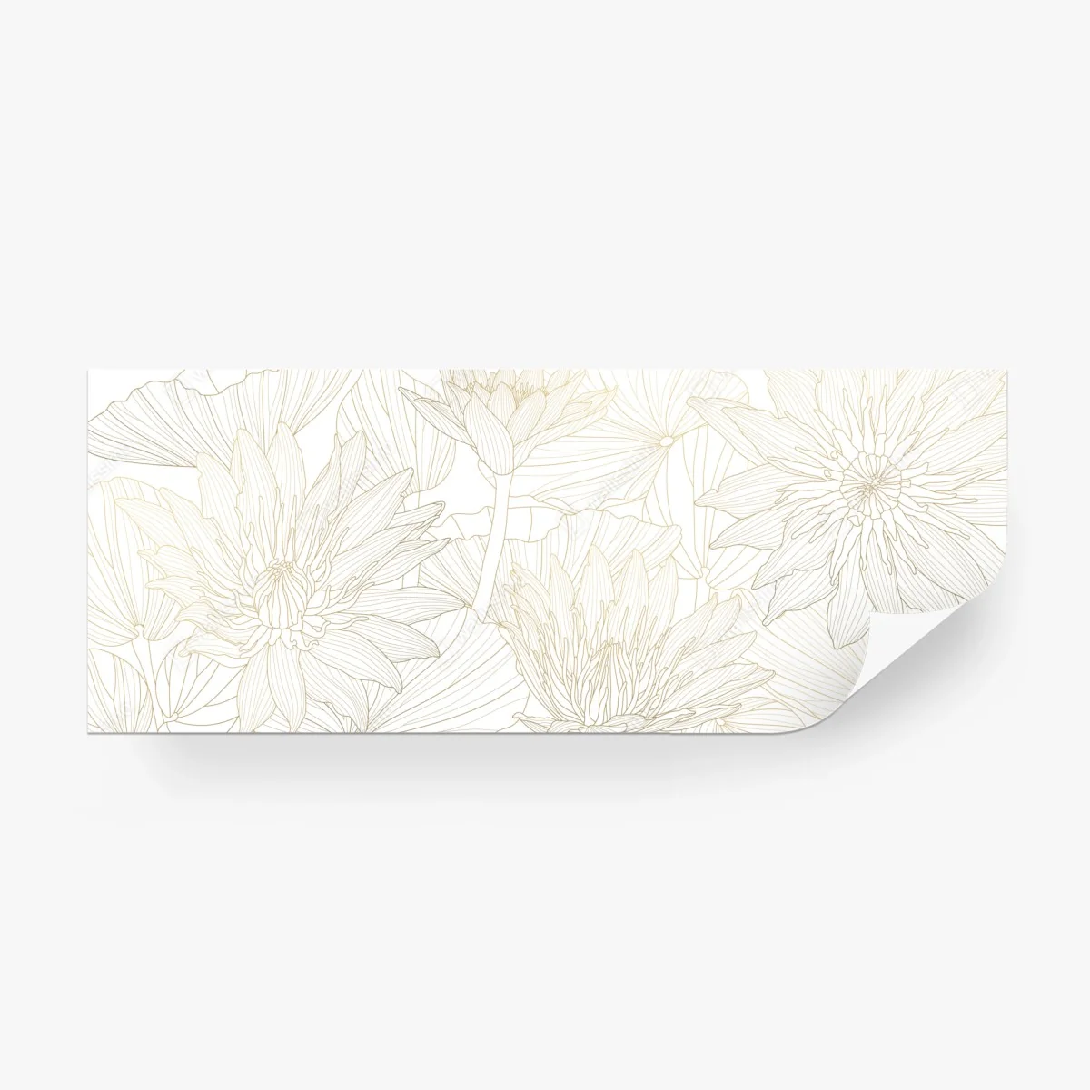 Fototapete zarte goldene blütenlinien – Wallnifity®