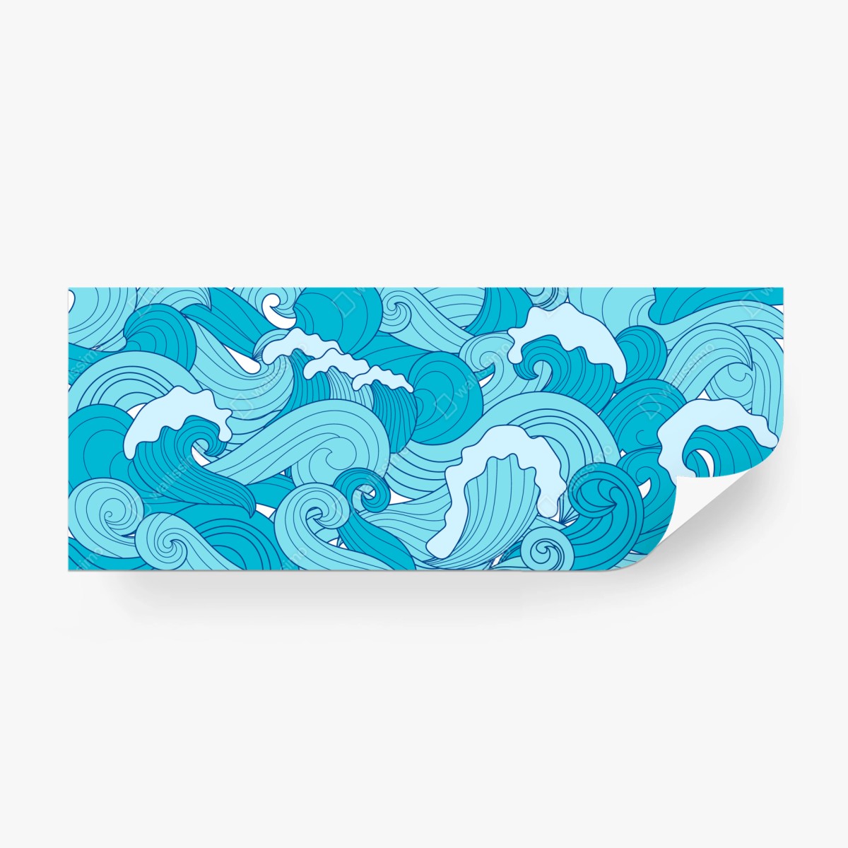 Fototapete blaue ozeanwellen illustration – Wallnifity®