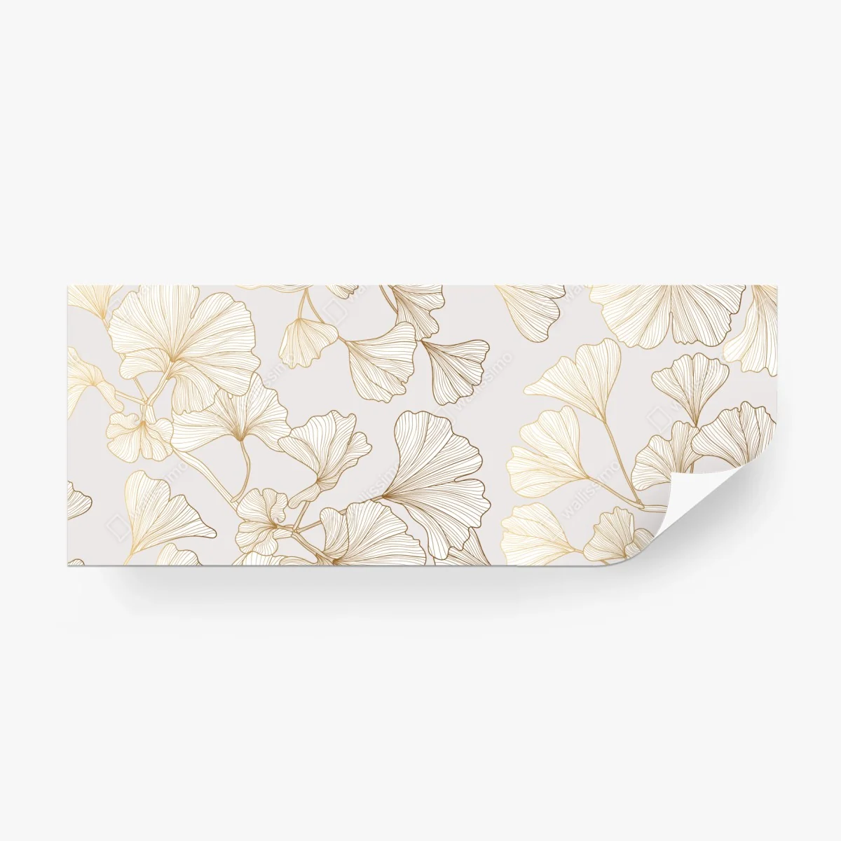 Fototapete feines goldenes ginkgo-blätter muster – Wallnifity®
