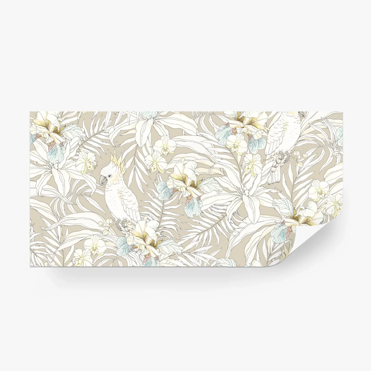 Fototapete tropisches kakadu-blumenmuster – Wallnifity®