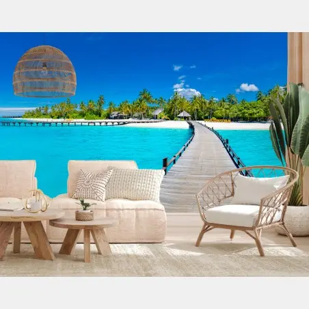 Fototapete tropischer türkiser strand – Wallnifity®