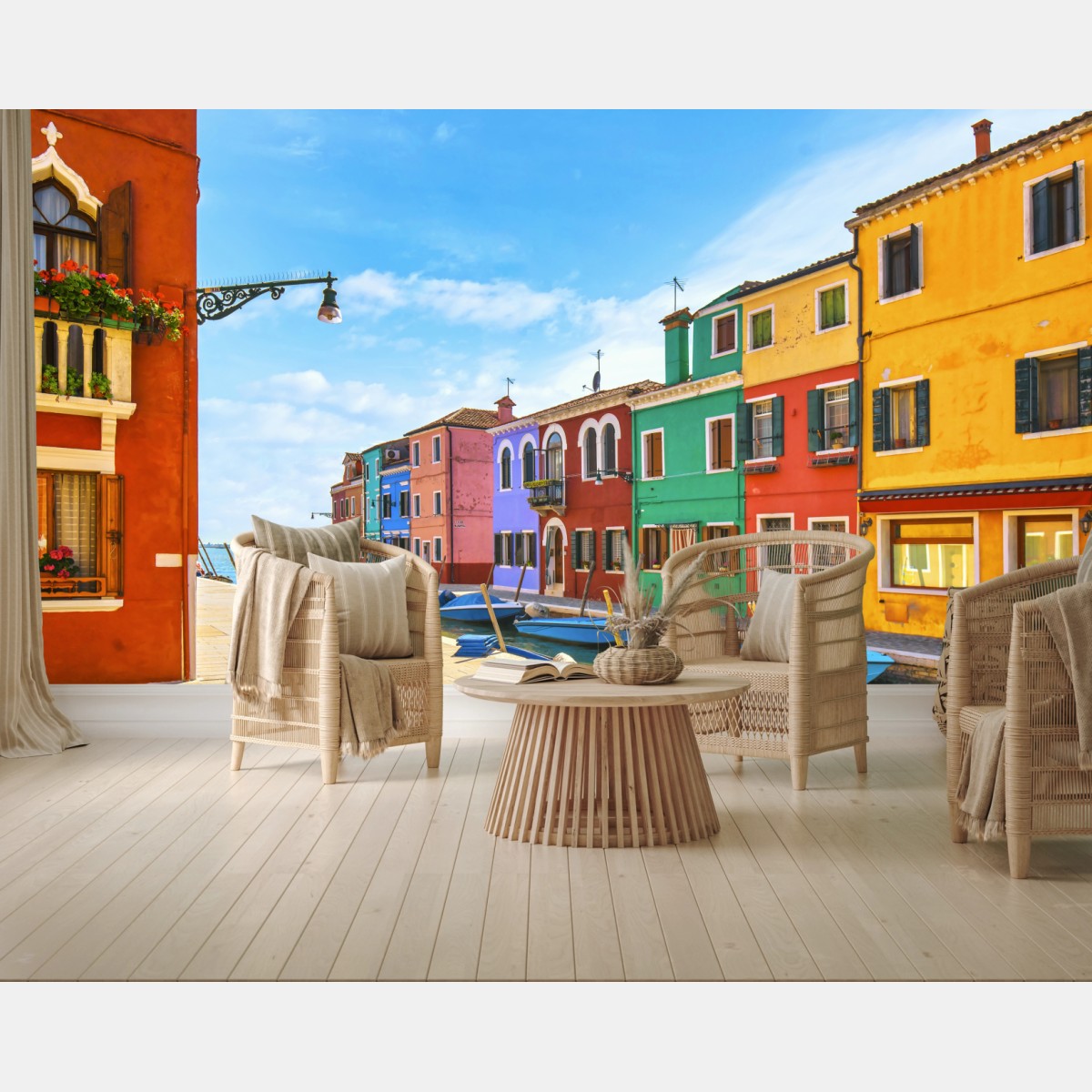 Fototapete bunte kanalhäuser von Burano – Wallnifity®