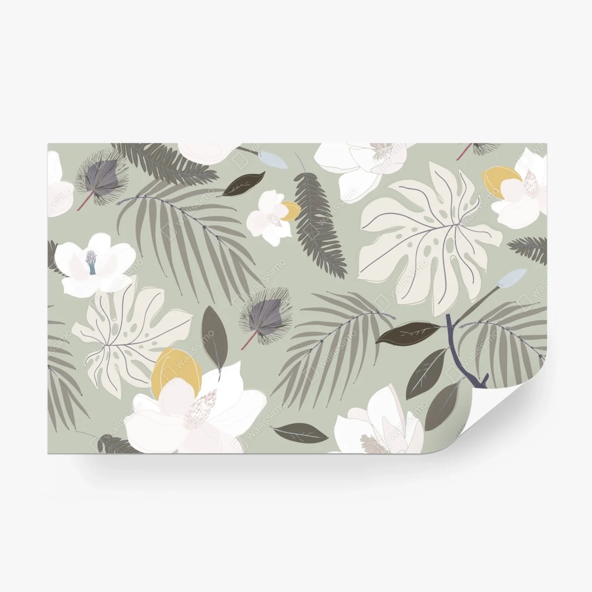 Fototapete zartes pastell botanikmuster – Wallnifity®