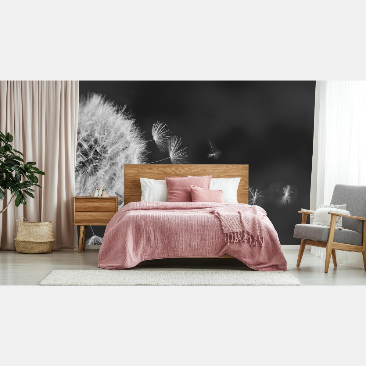 Fototapete schwebende löwenzahnsamen – Wallnifity®