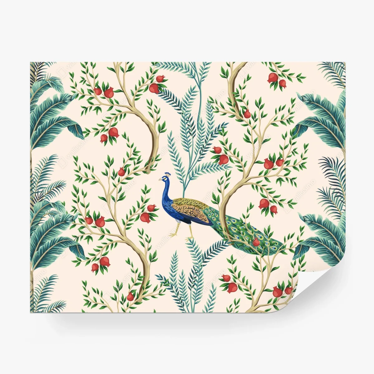 Fototapete pfau zwischen granatästen – Wallnifity®