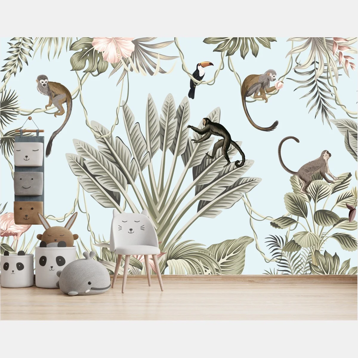 Fototapete pastell dschungel tier muster – Wallnifity® Fototapete pastell dschungel tier muster – Wallnifity®