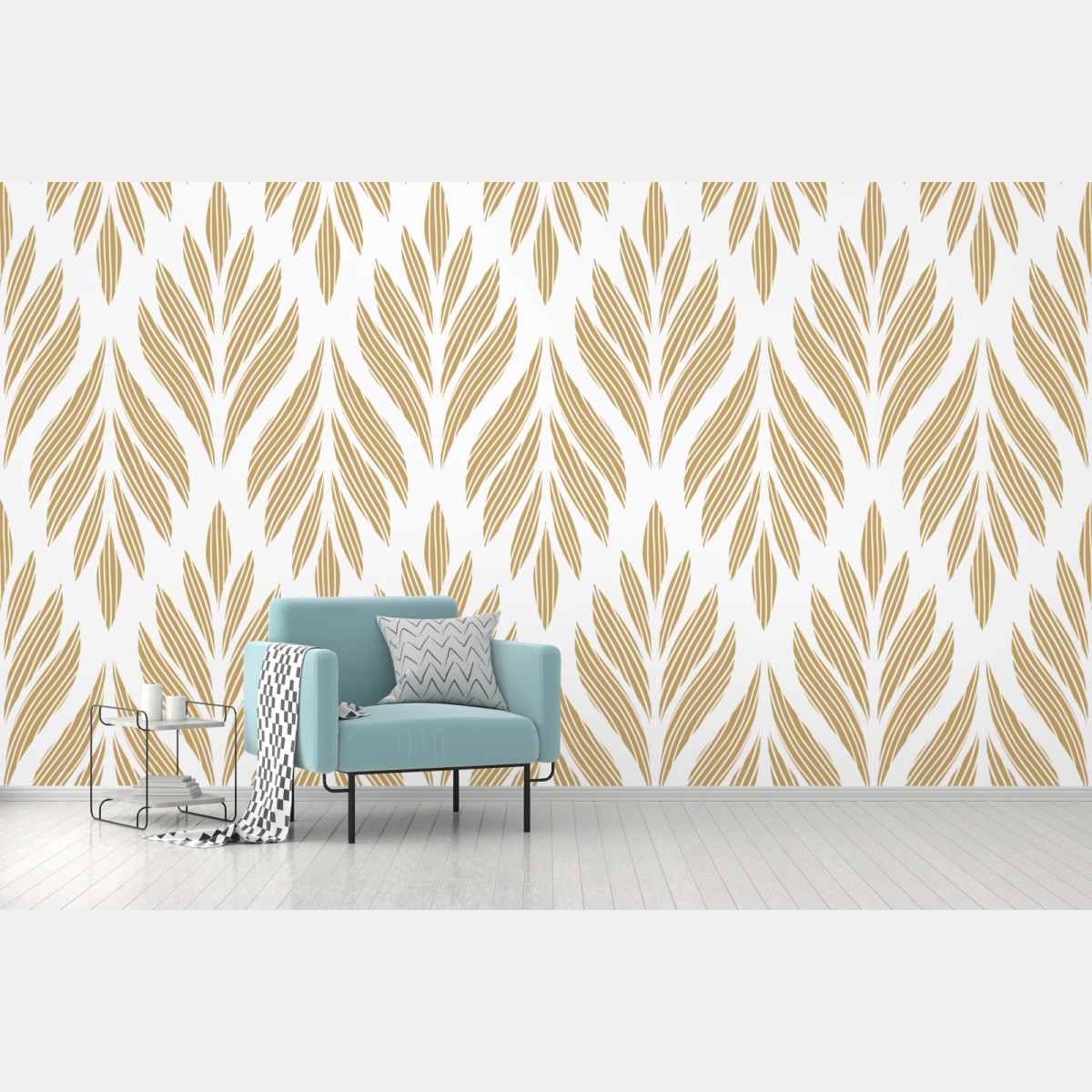 Fototapete goldenes blattmuster nahtloses design – Wallnifity®