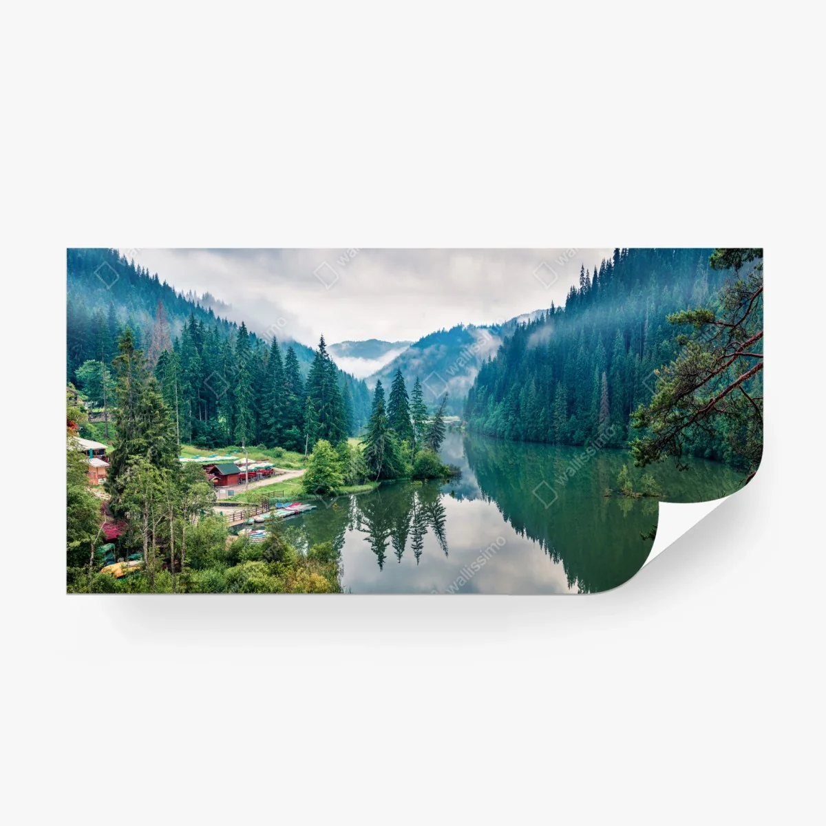 Fototapete nebliger morgen am Lacu Rosu – Wallnifity®