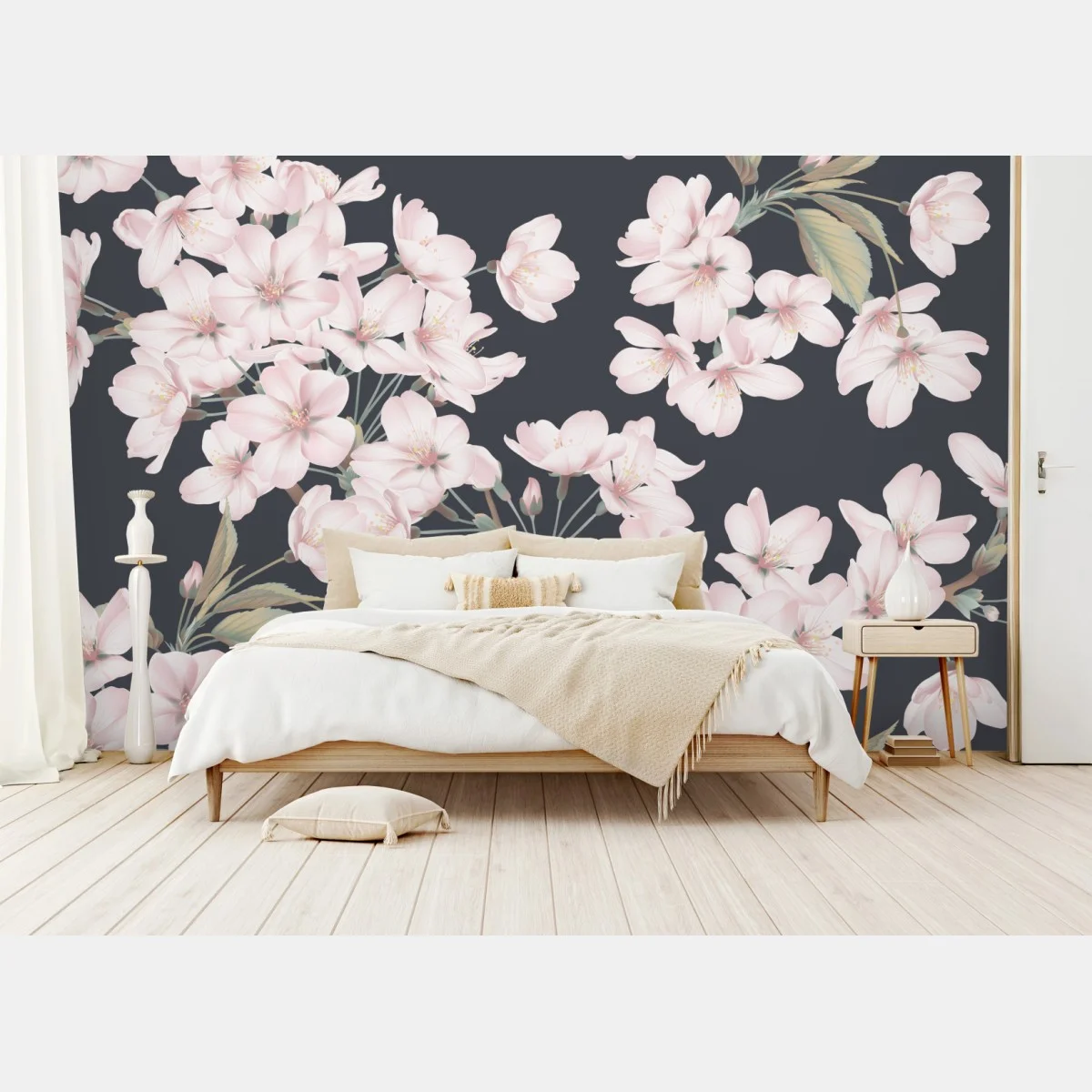 Fototapete zartes kirschblütenmuster – Wallnifity® Fototapete zartes kirschblütenmuster – Wallnifity®