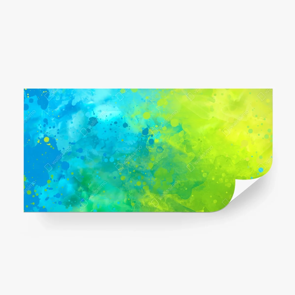 Fototapete lebhafte türkis und limetten aquarellspritzer – Wallnifity®