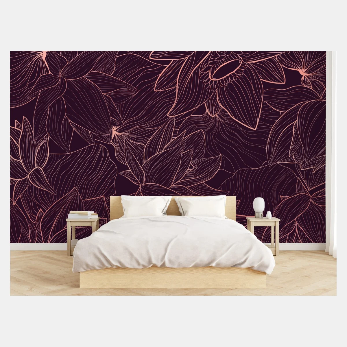 Fototapete elegantes rosa linienblumenmuster – Wallnifity® Fototapete elegantes rosa linienblumenmuster – Wallnifity®