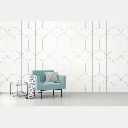 Fototapete goldenes art deco bogenmuster – Wallnifity®
