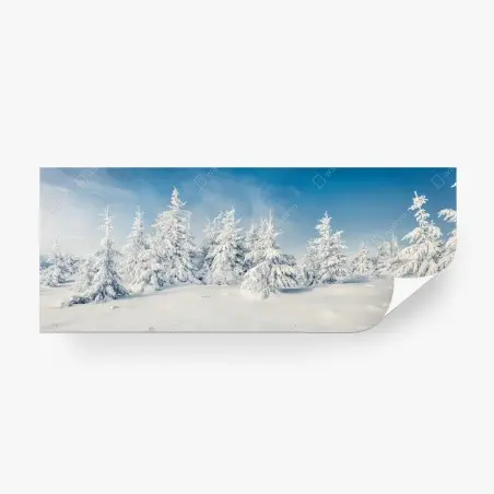 Fototapete panorama verschneiten waldes – Wallnifity®