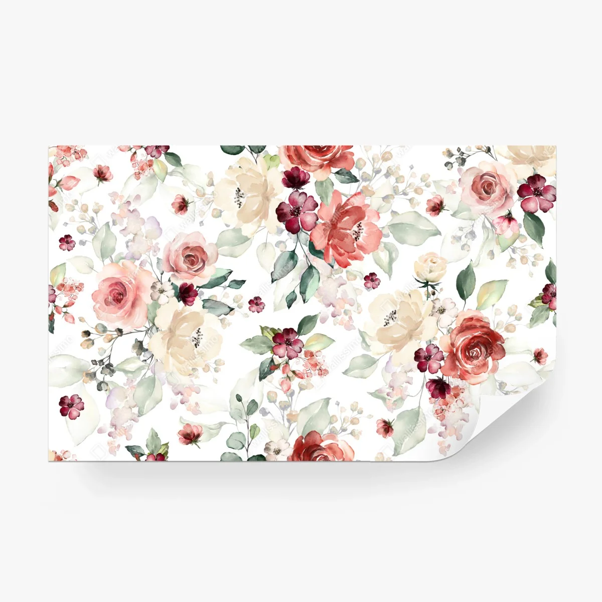 Fototapete zartes aquarell rosenmuster – Wallnifity®