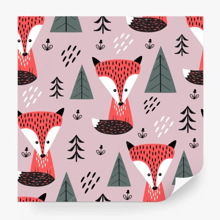 Fototapete verspieltes fuchswaldmuster – Wallnifity®