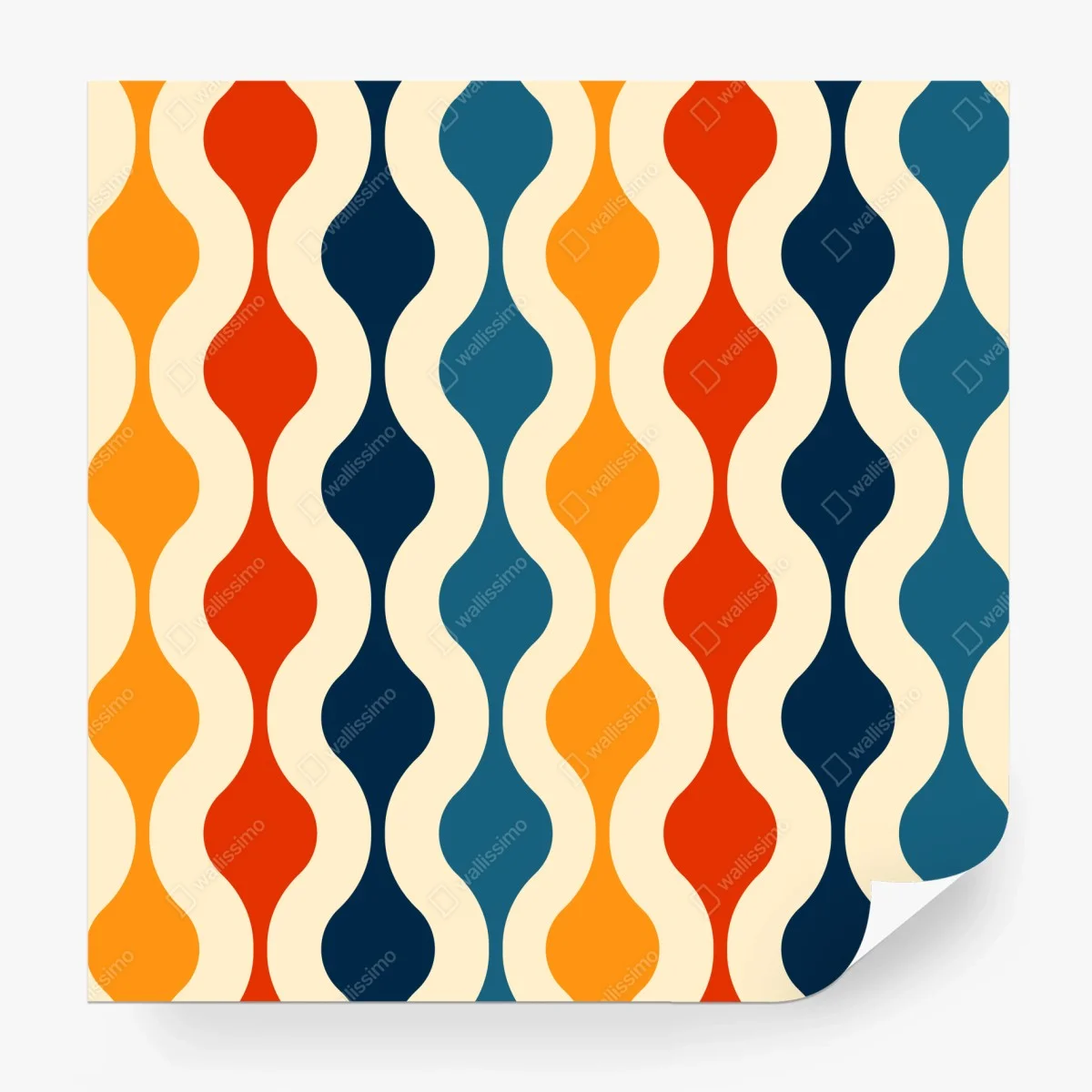 Fototapete retro welliges mid-century muster – Wallnifity® Fototapete retro welliges mid-century muster – Wallnifity®