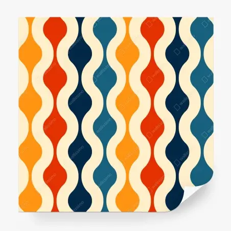 Fototapete retro welliges mid-century muster – Wallnifity®
