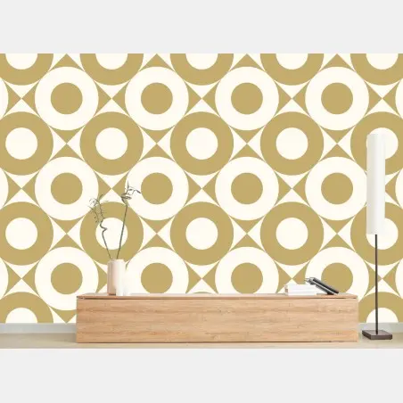 Fototapete goldenes geometrisches kreismuster – Wallnifity®