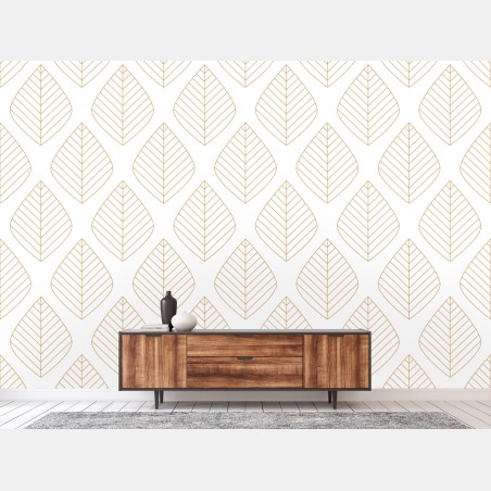 Fototapete elegantes goldenes geometrisches blattmuster – Wallnifity®