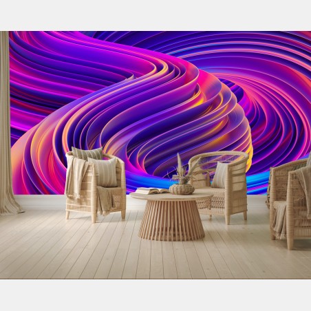 Fototapete leuchtender lila 3d bandwirbel – Wallnifity®