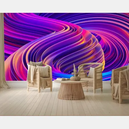 Fototapete leuchtender lila 3d bandwirbel – Wallnifity®