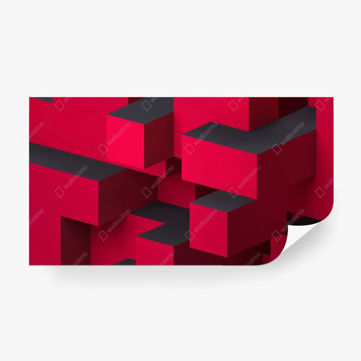 Fototapete kräftige rote geometrische blöcke – Wallnifity®