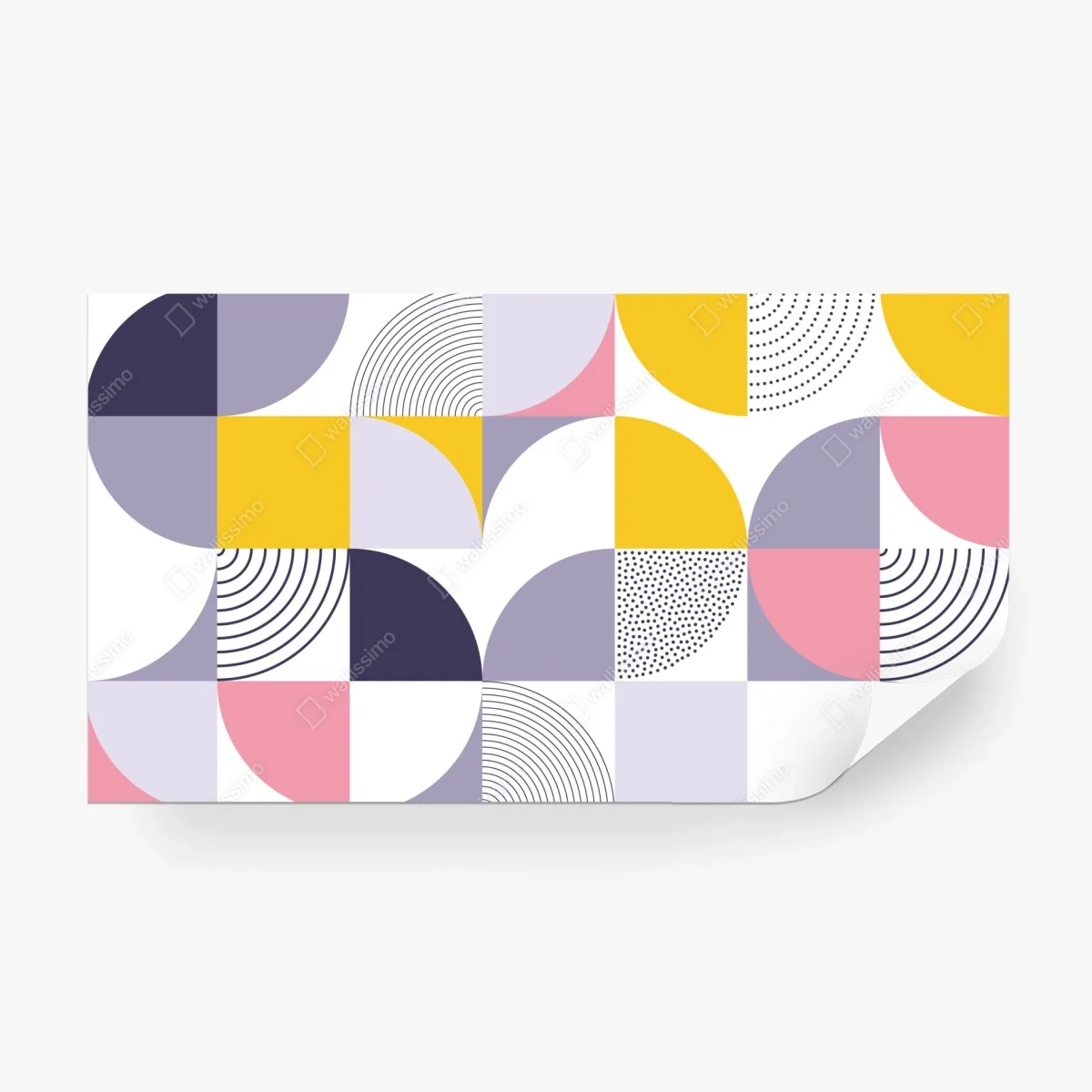 Fototapete pastellfarbenes geometrisches muster mit halbkreisen – Wallnifity®