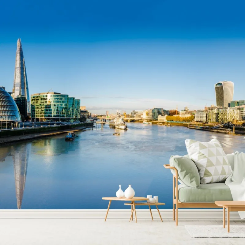 Fototapete London panoramablick über dem fluss – Wallnifity®