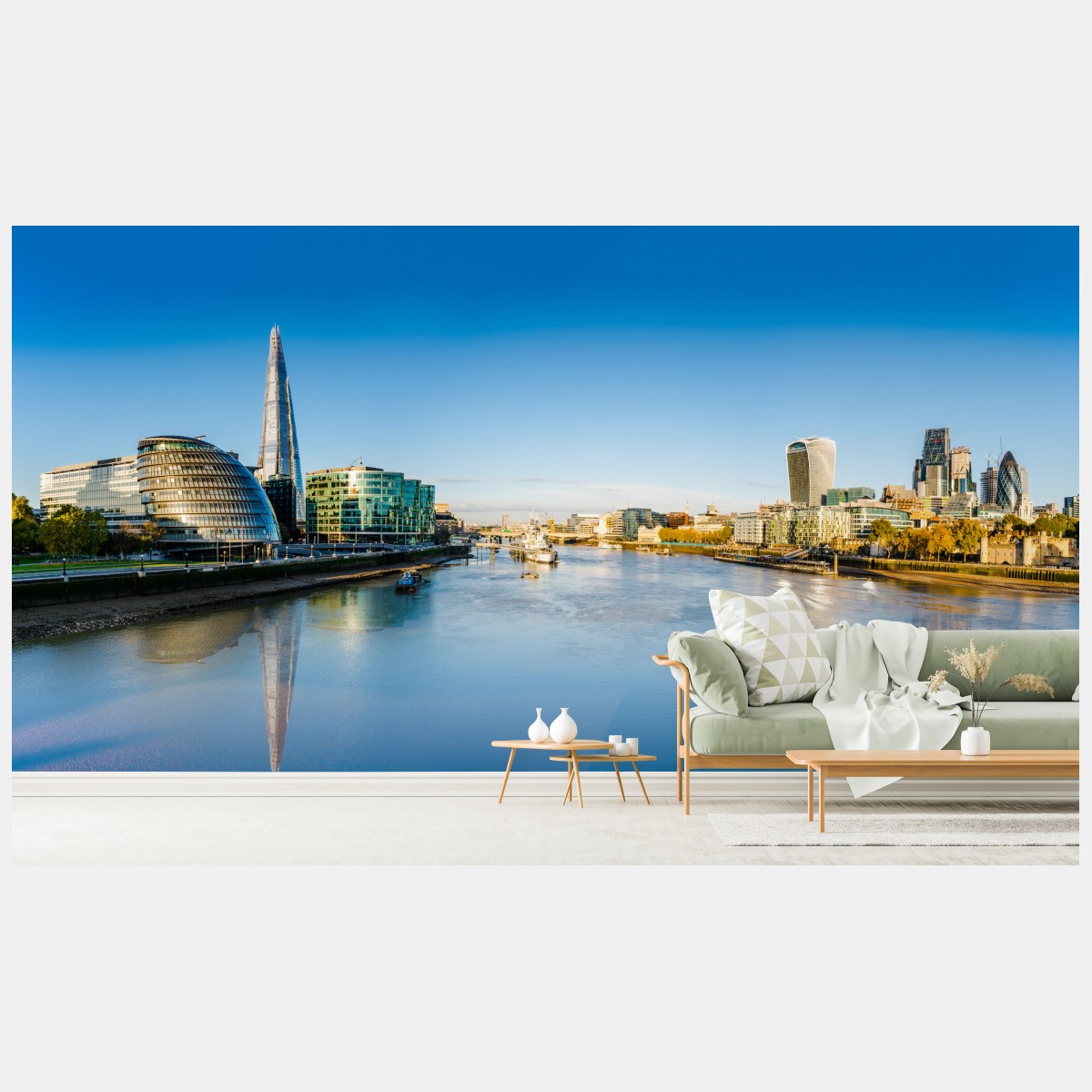 Fototapete London panoramablick über dem fluss – Wallnifity®