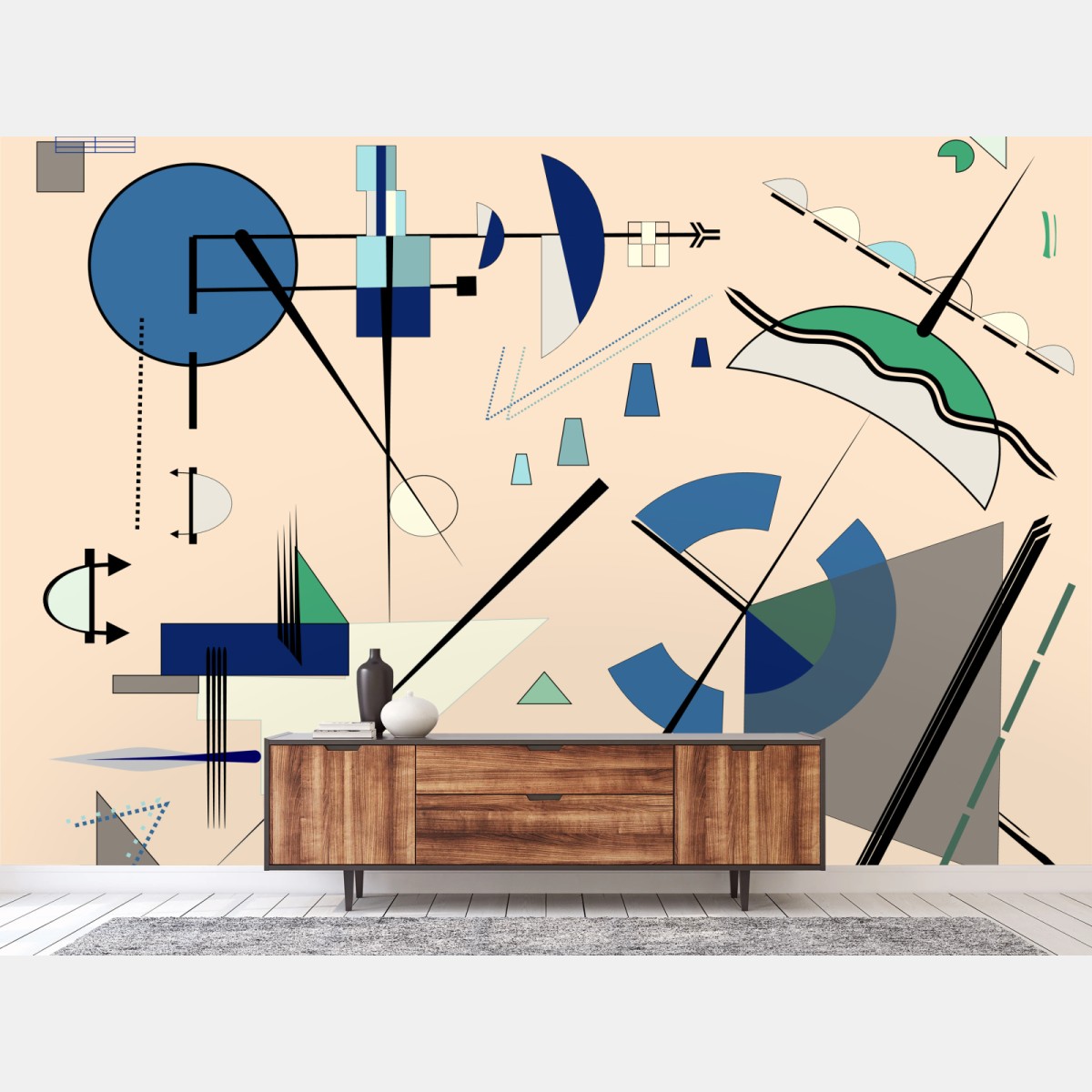 Fototapete geometrische pastellkomposition – Wallnifity®