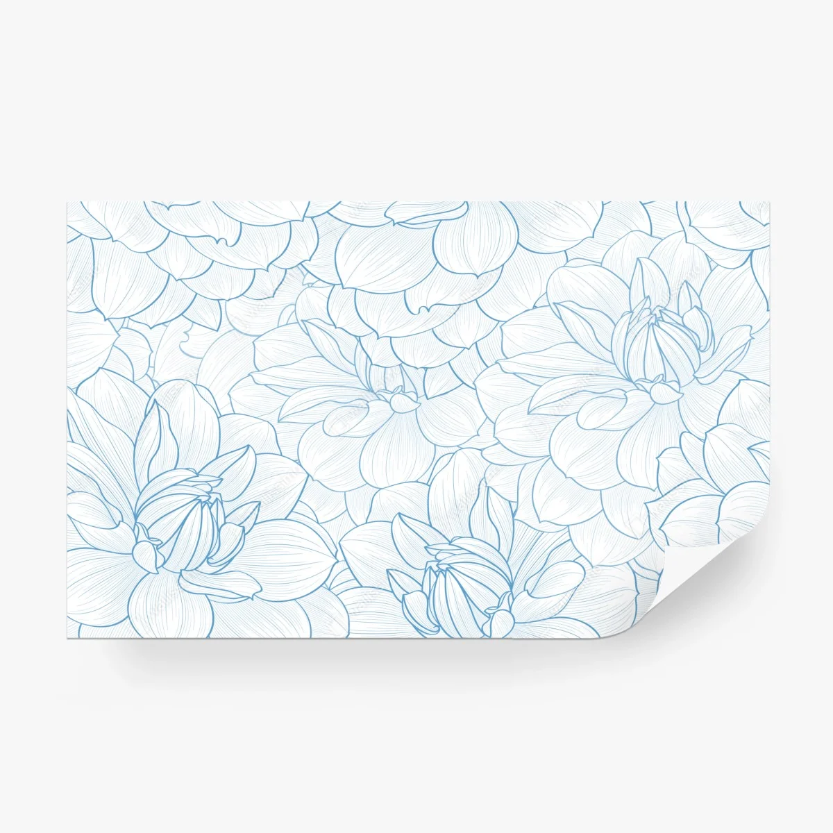 Fototapete zartes blaues blumenmuster – Wallnifity®